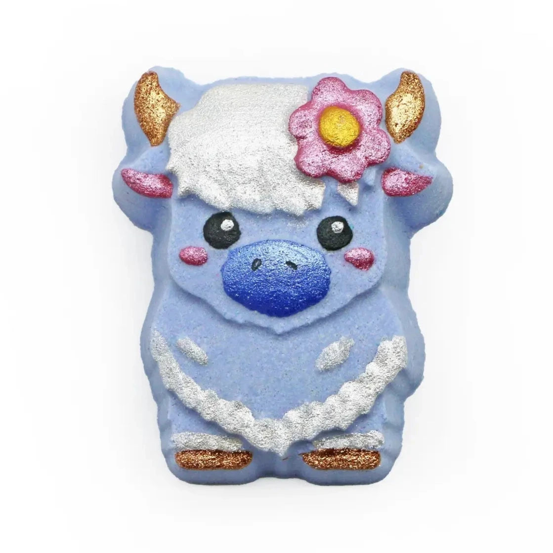 Badekugel handgemacht Hochlandrind mit Blume