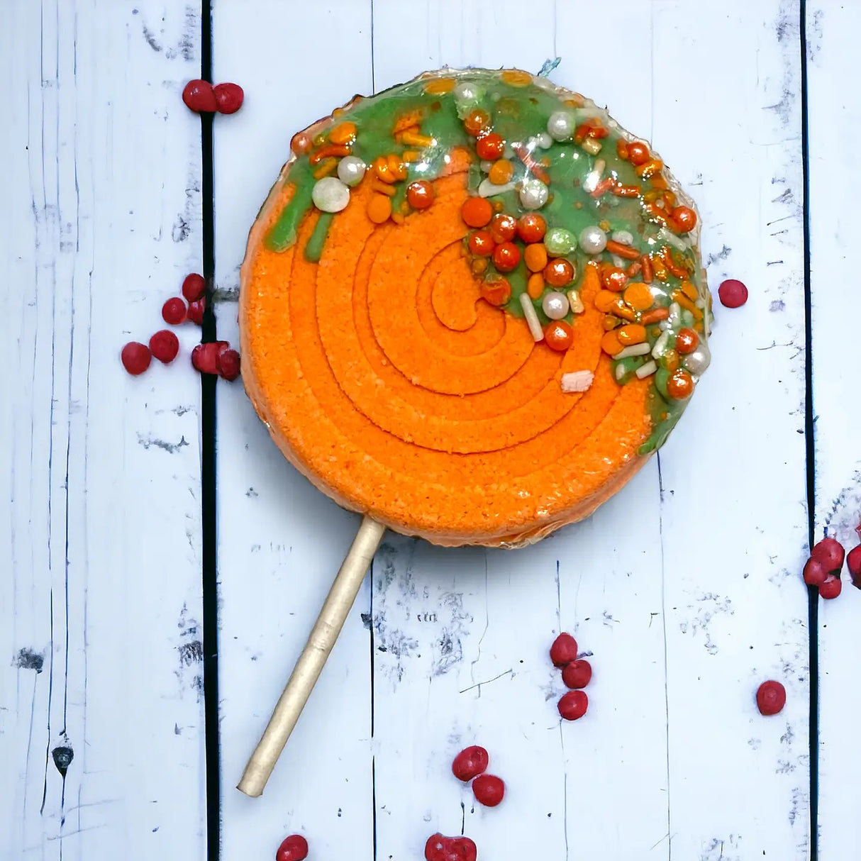 Badekugel handgemacht Lollipop Orange