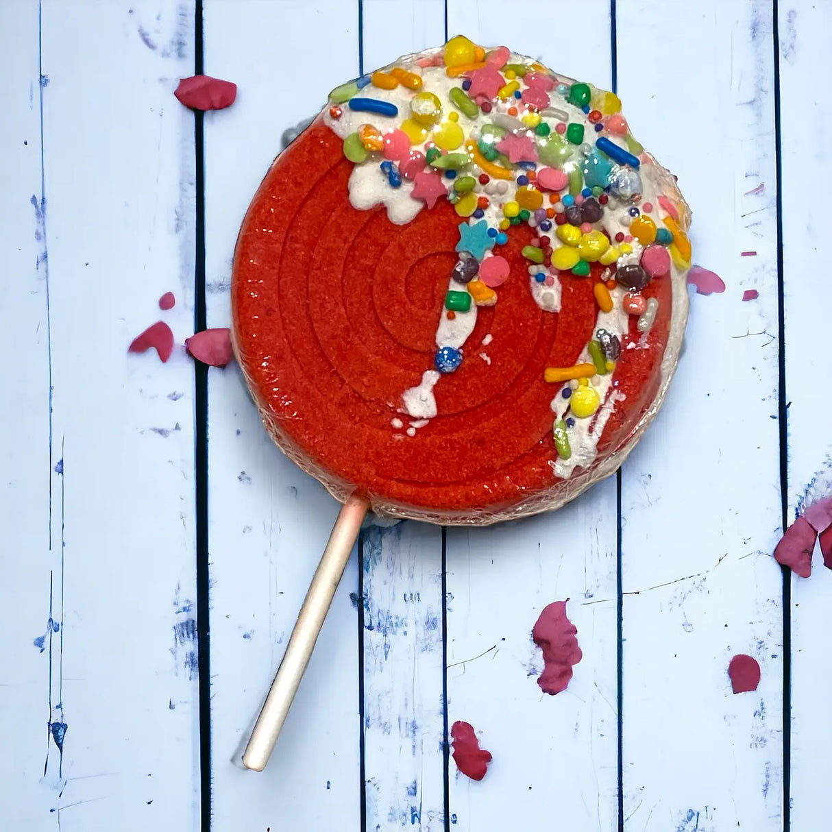 Badekugel handgemacht Lollipop Rot