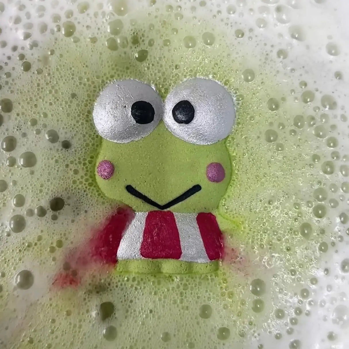 Badekugel handgemacht Frosch mit Rettungsring