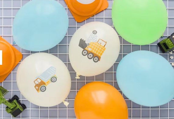 Geburtstagdeko Ballon Baufahrzeuge Grosspackung