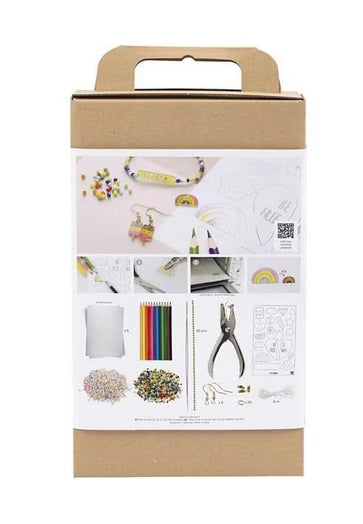 Bastelset Kinder Plastikschrumpffolie Stifte, Perlen