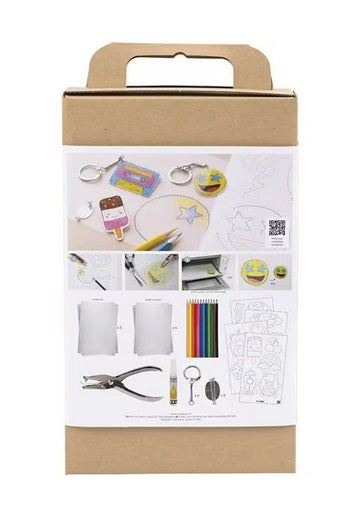 Bastelset Kinder Plastikschrumpf Schlüsselbänder