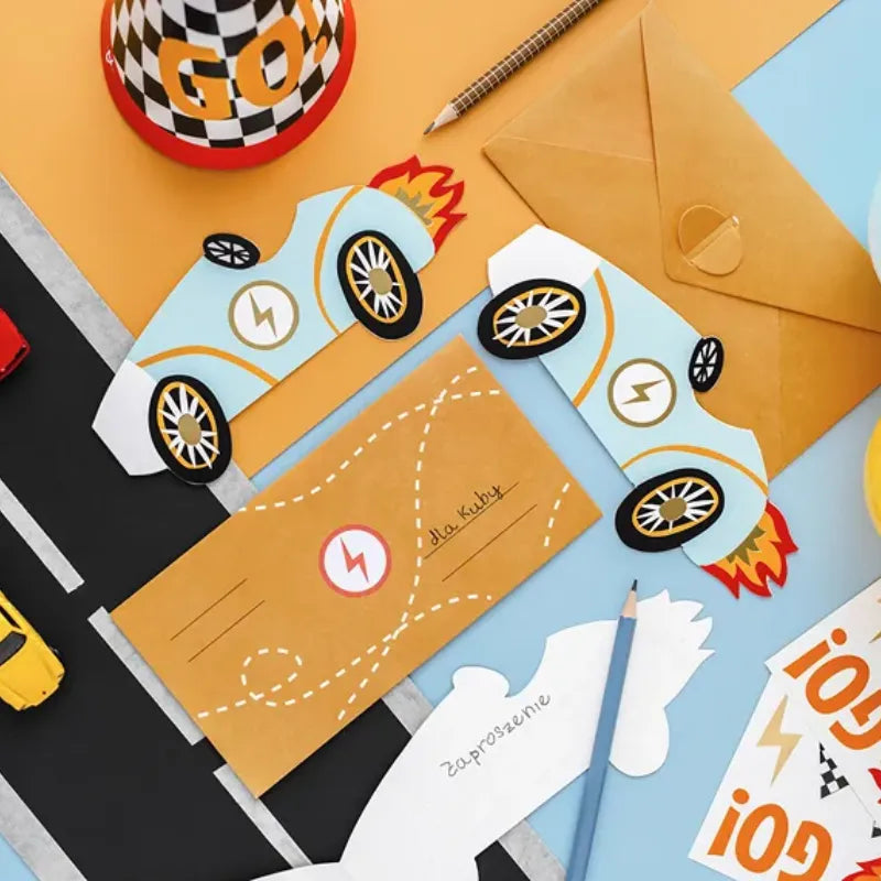 Einladungskarten Kindergeburtstag Rennwagen