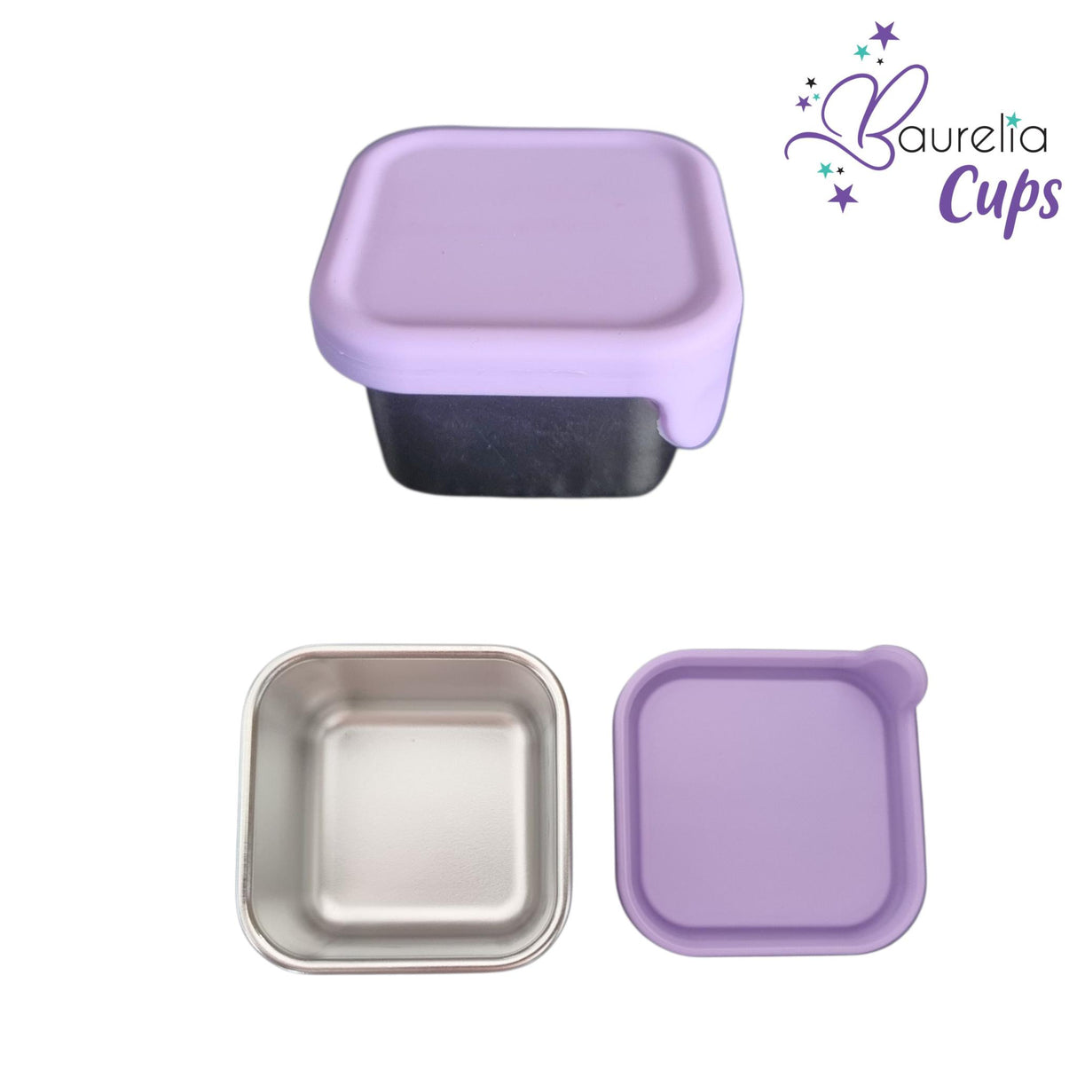 Edelstahlbehälter Baurelia Cups mit Deckel Flieder