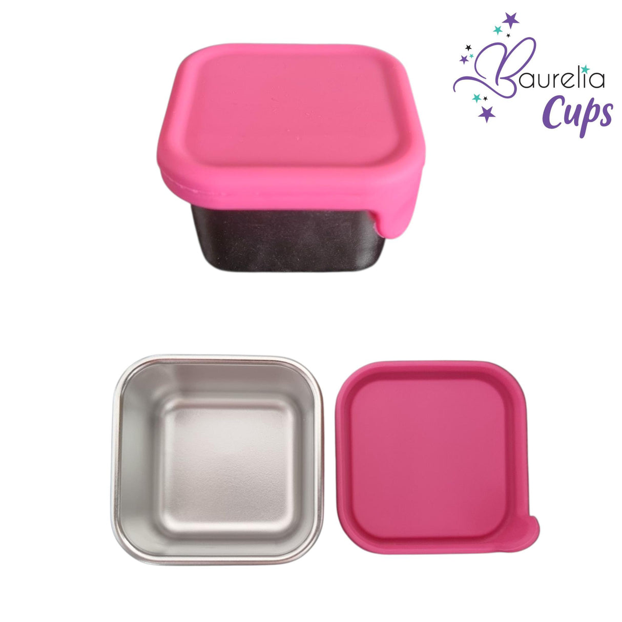 Edelstahlbehälter Baurelia Cups mit Deckel Pink
