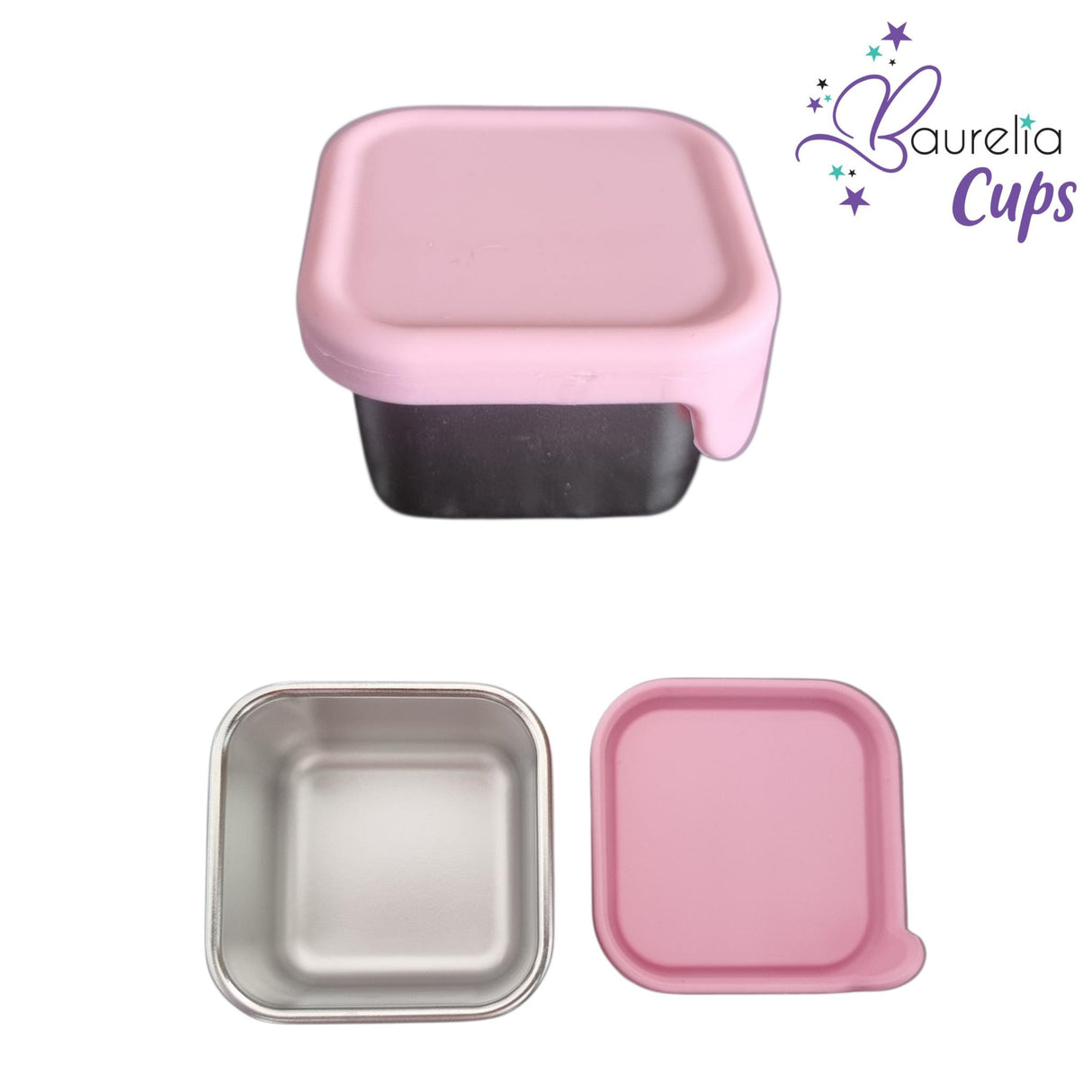Edelstahlbehälter Baurelia Cups mit Deckel Rosa
