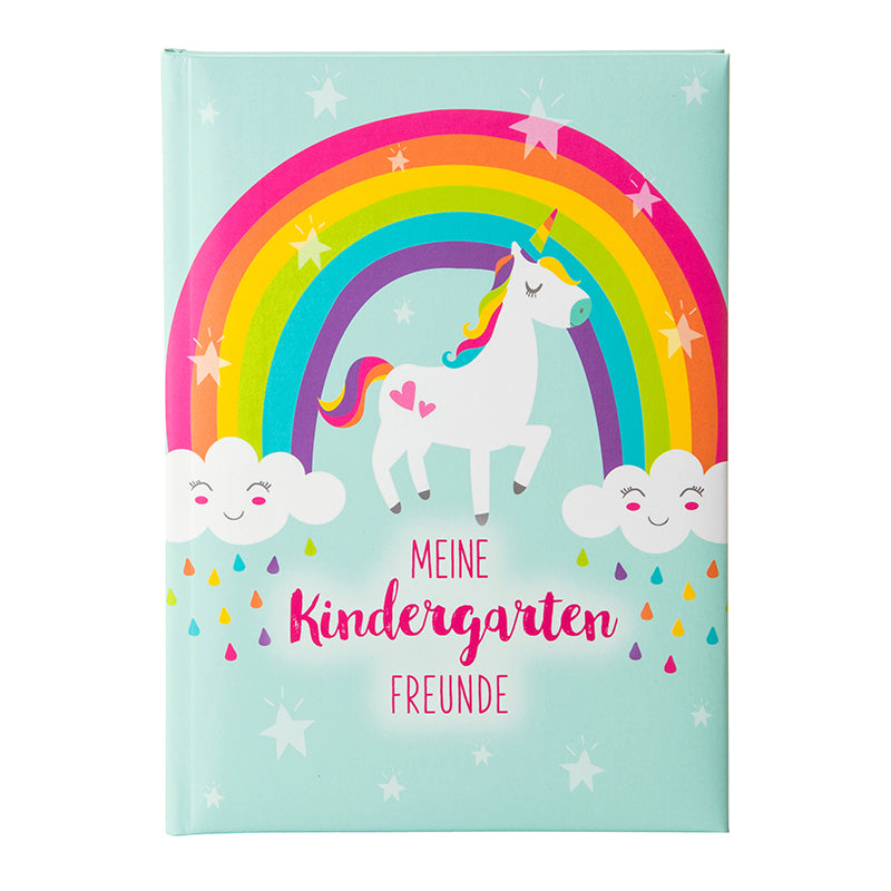 Freundebuch für Kinder im Kindergarten - Einhorn Regenbogen