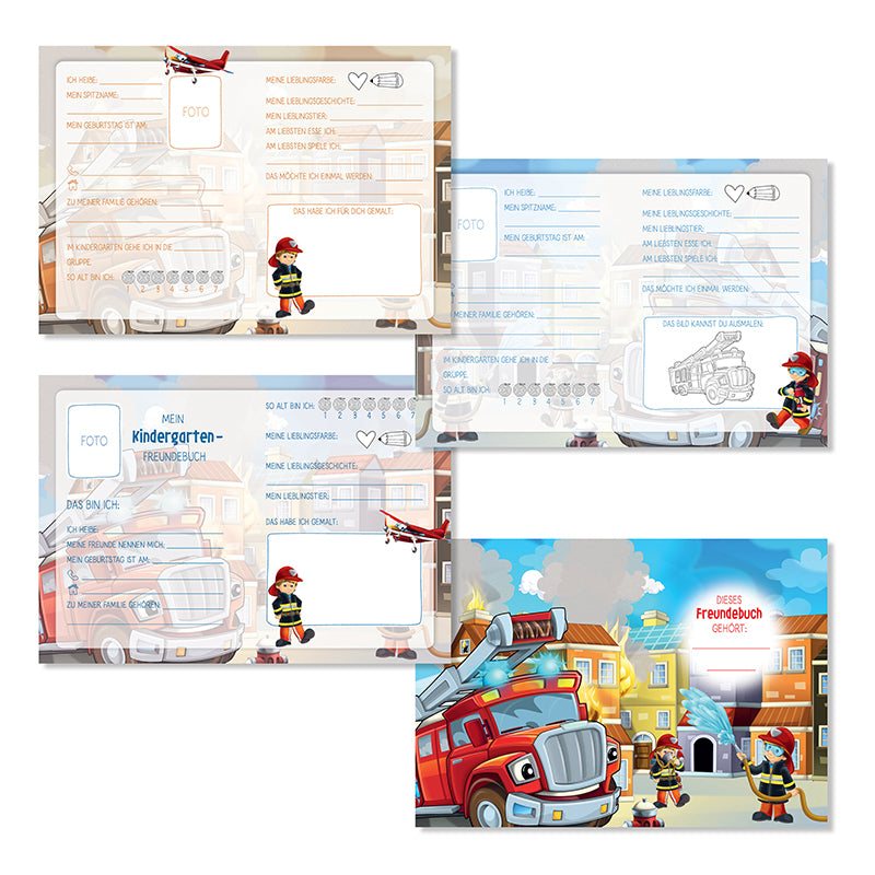 Freundebuch für Kinder im Kindergarten - Feuerwehr