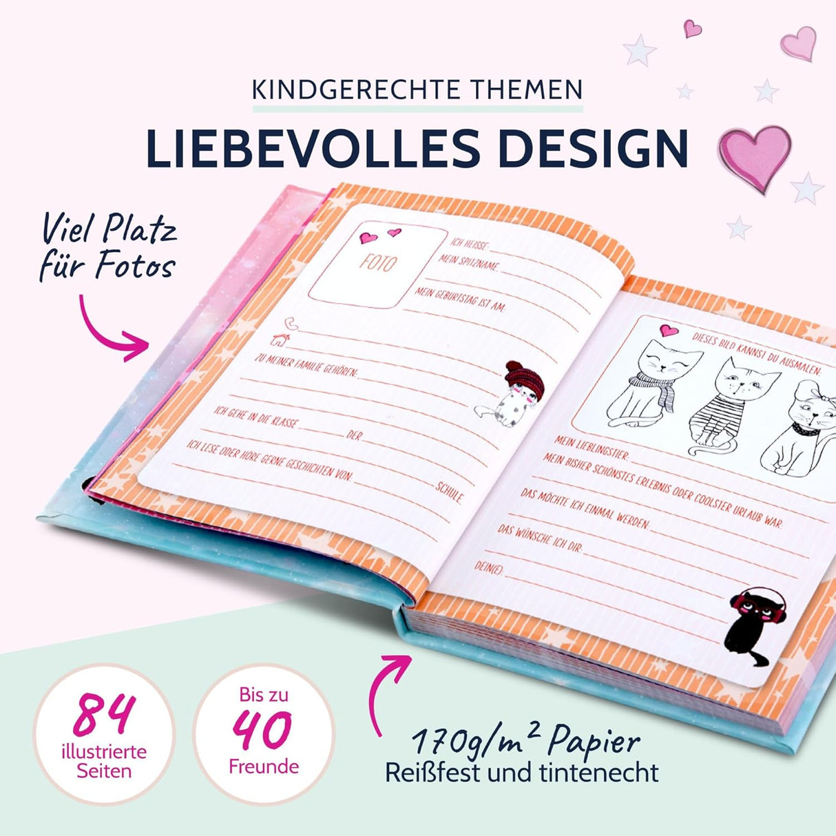 Freundebuch für Kinder - Katze