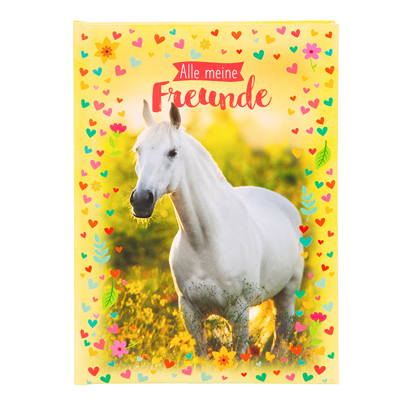 Freundebuch für Kinder - Pferd Gelb