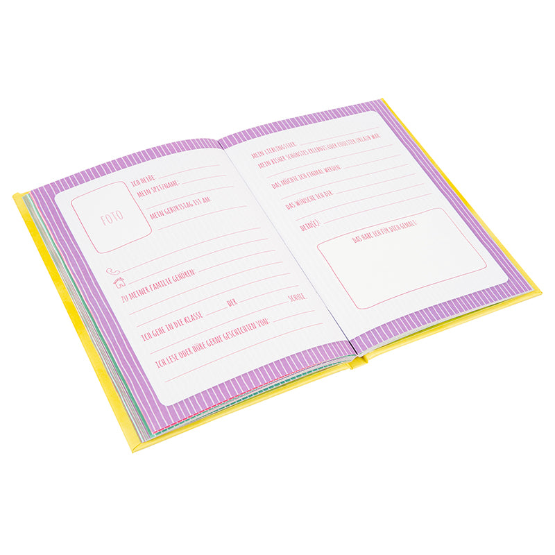 Freundebuch für Kinder - Pferd Gelb