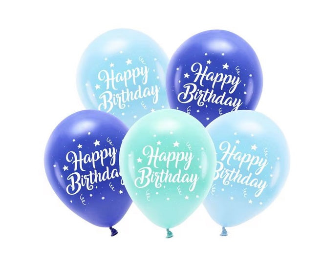 Geburtstagdeko Ballon Mix Happy Birthday Blau