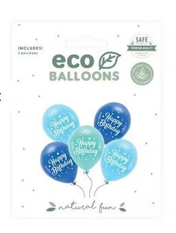 Geburtstagdeko Ballon Mix Happy Birthday Blau