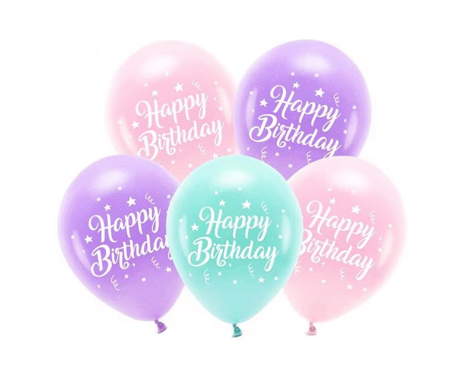 Geburtstagdeko Ballon Mix Happy Birthday Lila
