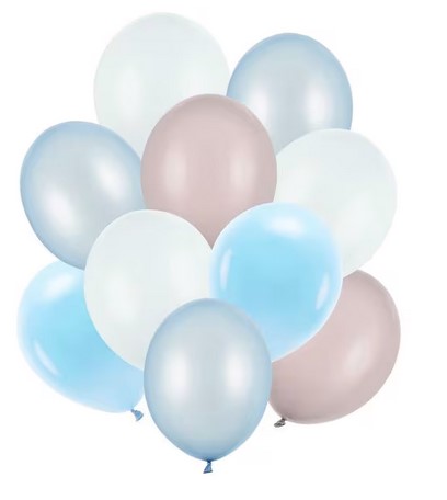 Geburtstagdeko Ballon Metallic Mix Blau