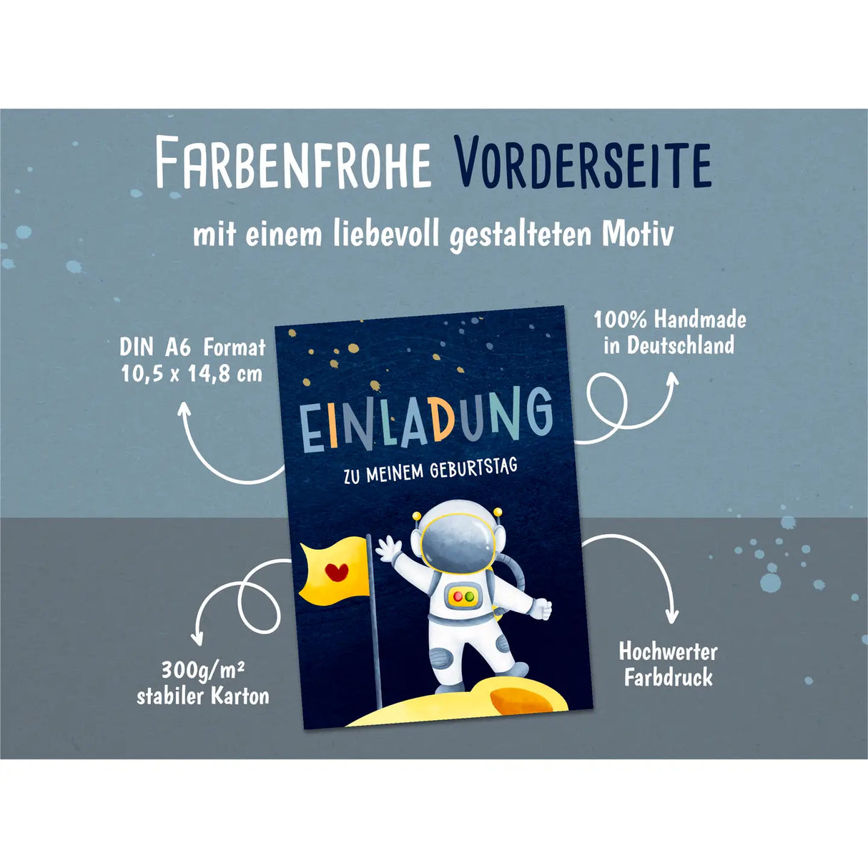 Einladungskarte Kindergeburtstag Astronaut