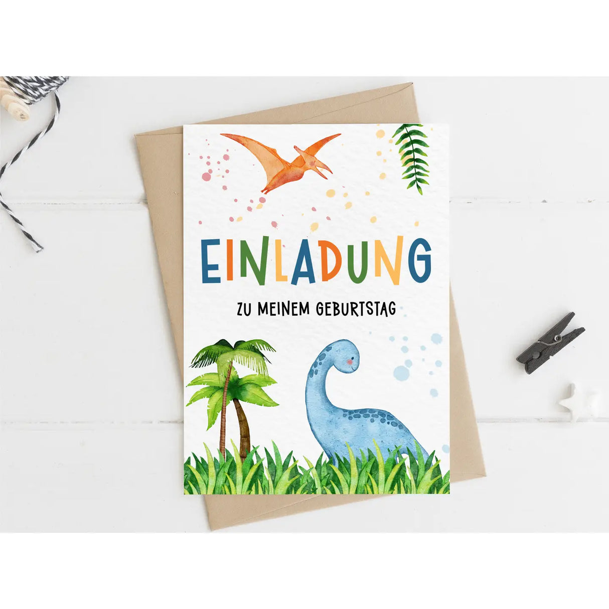 Einladungskarte Kindergeburtstag Dinosaurier