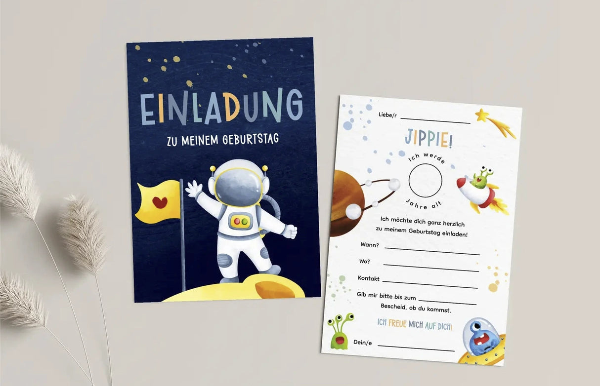 Einladungskarte Kindergeburtstag Astronaut