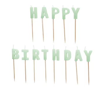 Geburtstagskerzen Happy Birthday Pastellgrün