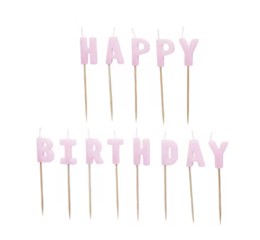 Geburtstagskerzen Happy Birthday Pastellviolett