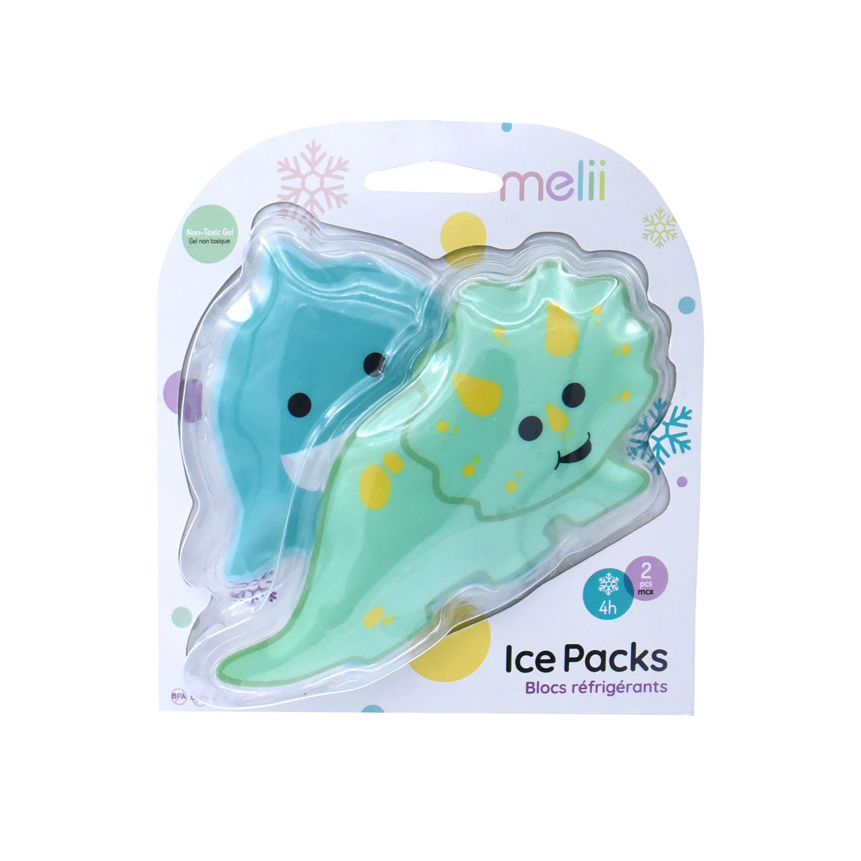 Kühlbags Gel Eisbeutel Melii 2er Set Dino & Haifisch