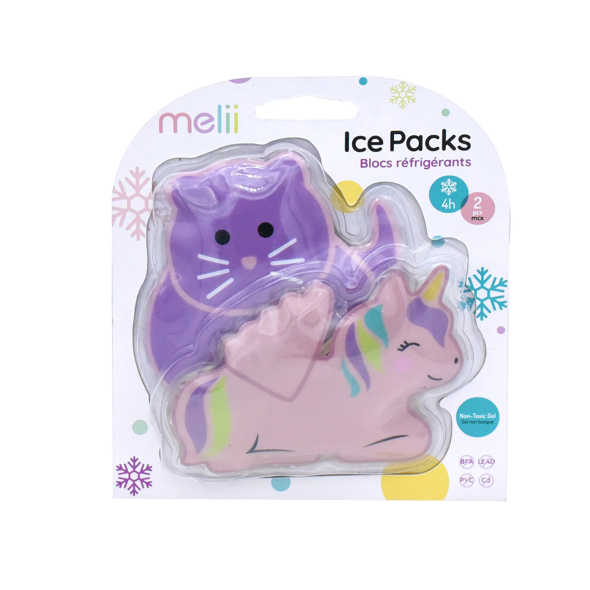 Kühlbags Gel Eisbeutel Melii 2er Set Katze & Einhorn