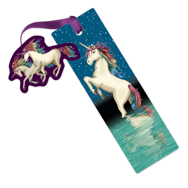 Glitzer Lesezeichen Einhorn
