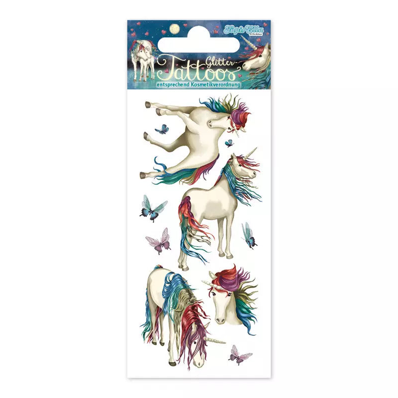 Kinder Glitzer Tattoo Einhorn