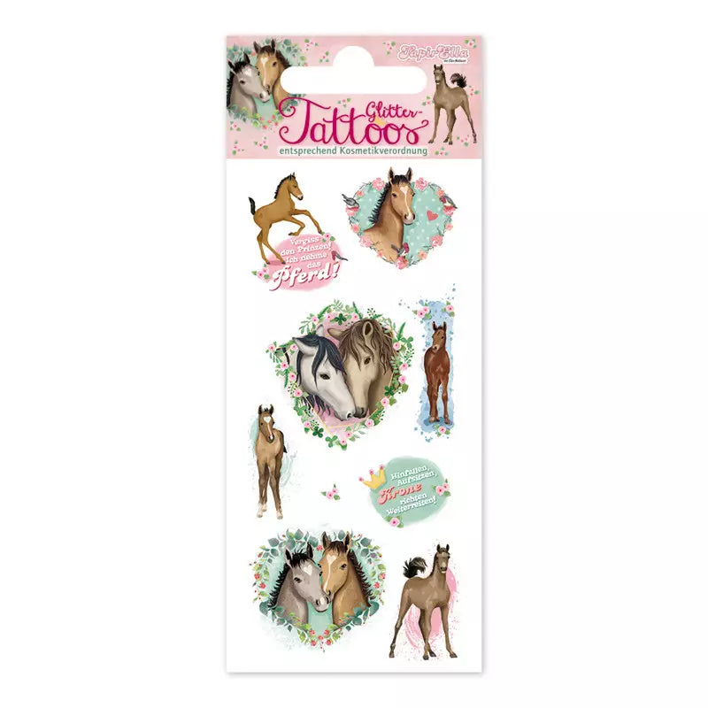 Kinder Glitzer Tattoo Pferdefohlen