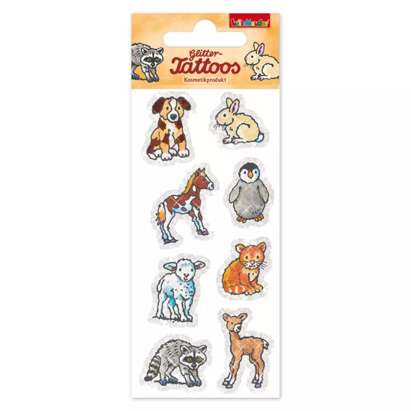 Kinder Glitzer Tattoo Tierbabys