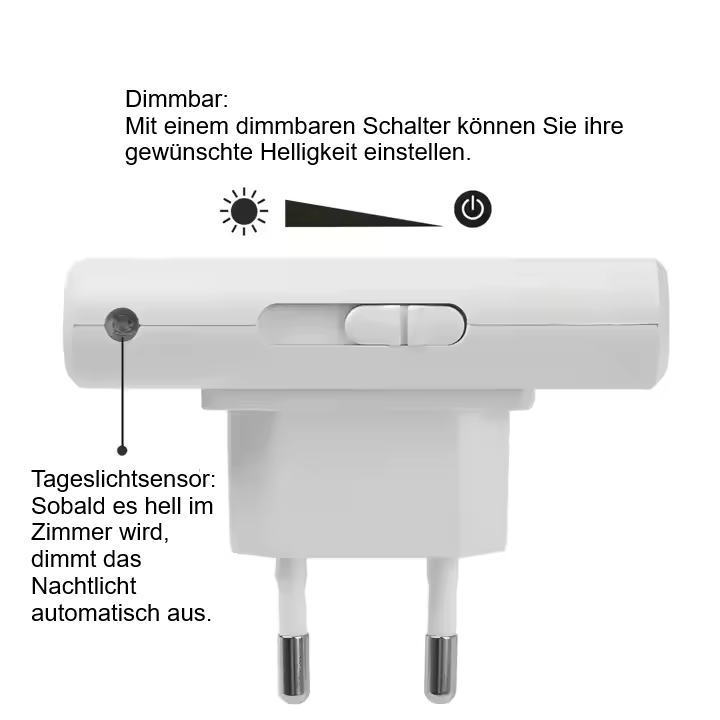 Baurelia Nachtlicht Steckdose LED mit Sensor