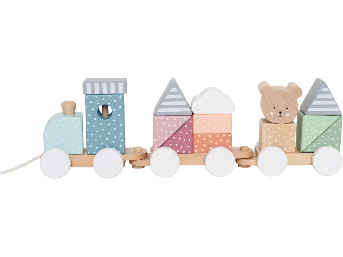 JABADABADO Holz Eisenbahn mit Steckformen Teddy