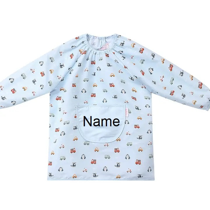 Malschürze für Kinder Fahrzeuge Blau