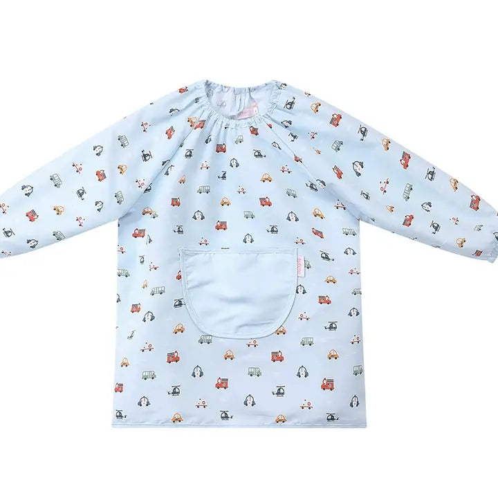 Malschürze für Kinder Fahrzeuge Blau