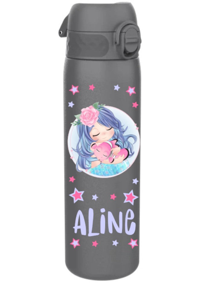 Edelstahl Trinkflasche Ion8 500ml Dunkelgrau