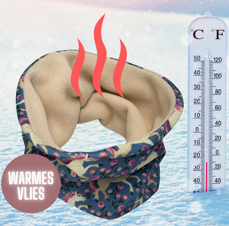 Kinder Winter Mütze & Loop Schal Pferd