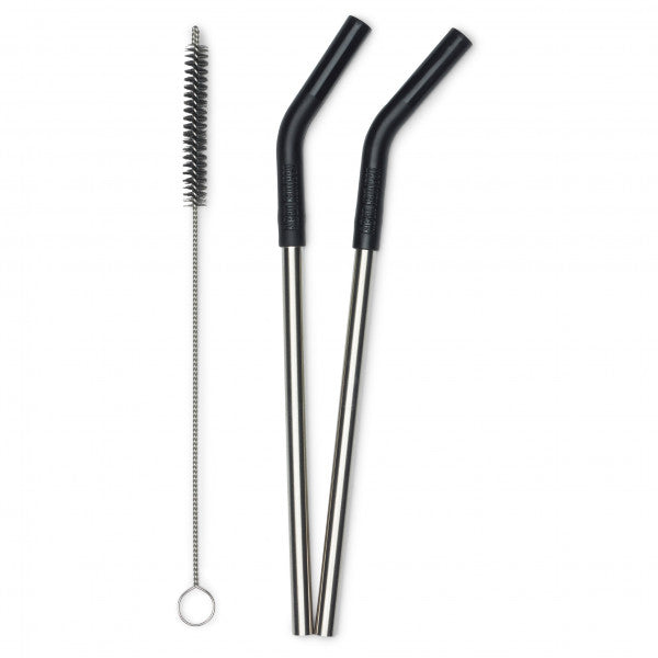 Trinkhalme Klean Kanteen 2er Set Schwarz