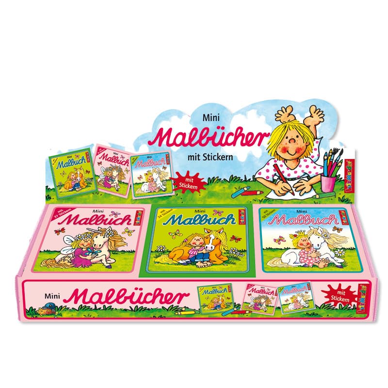 Mini Malbuch Mädchen mit Sticker assortiert