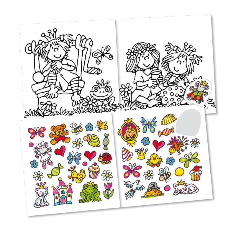 Mini Malbuch Mädchen mit Sticker assortiert