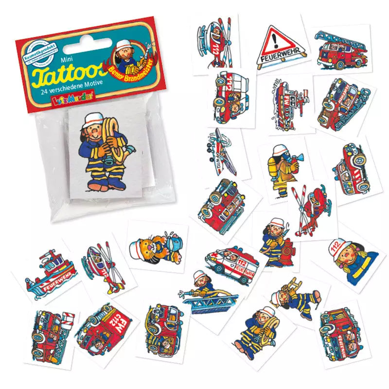 Kinder Mini Tattoo Set Feuerwehr