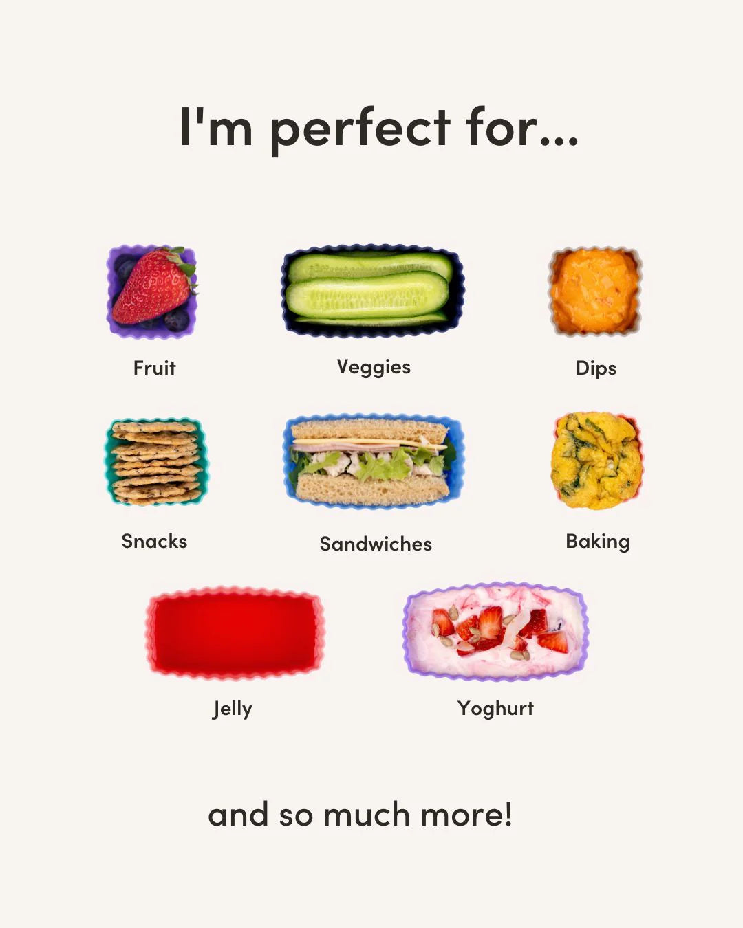 Silikonformen MontiiCo Bento Cups 3er Set Dusk