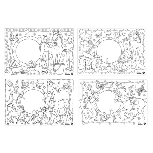 12 Tischsets zum ausmalen - Bibi & Tina
