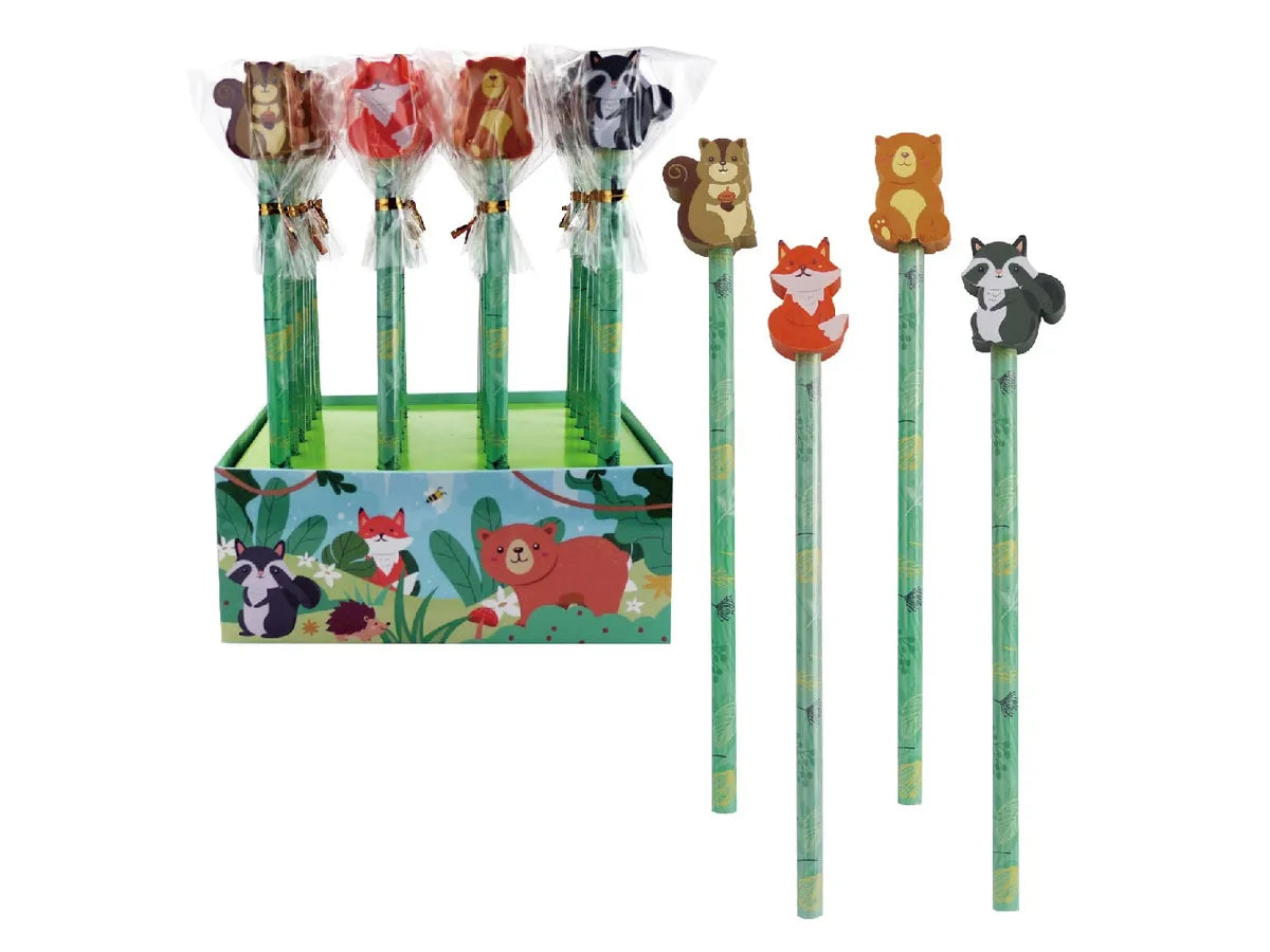 Bleistift mit Radiergummi Waldtiere