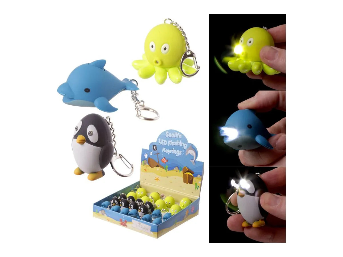 Schlüsselanhänger LED Meerestiere assortiert