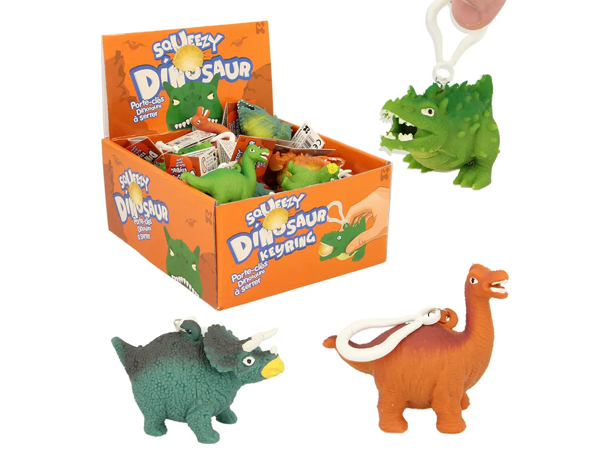Schlüsselanhänger Quetsch Dino assortiert