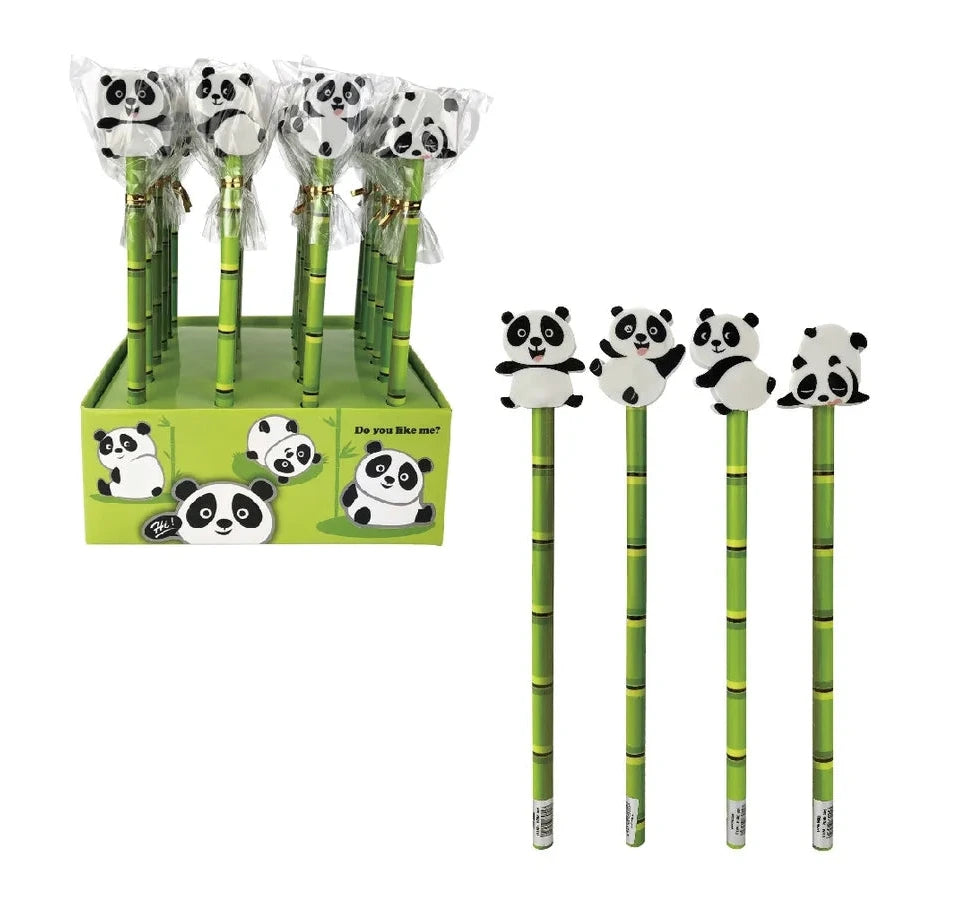 Bleistift mit Radiergummi Panda assortiert