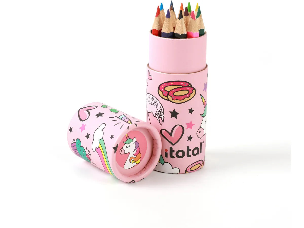 Mini Farbstifte Dose Einhorn Rosa