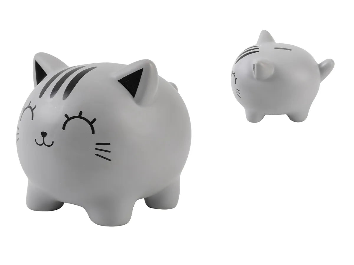 Spardose Katze Grau