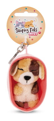 Schlüsselanhänger Plüsch Sleeping Pets Hund Dreifarbig